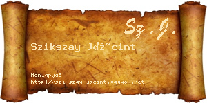 Szikszay Jácint névjegykártya